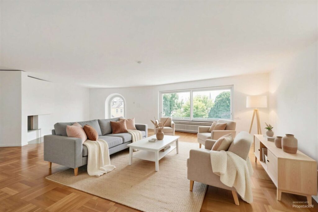 Wohnzimmer mit KI eingerichtet