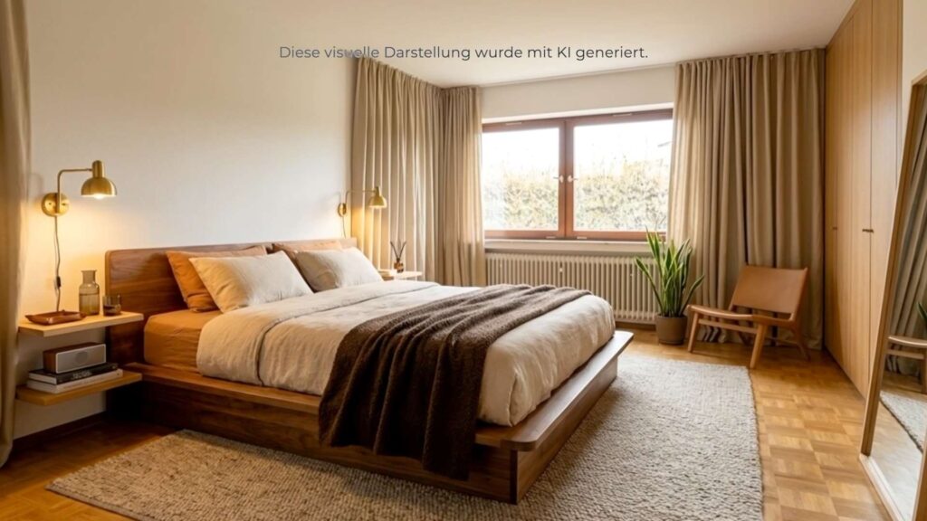 Schlafzimmer mit KI eingerichtet