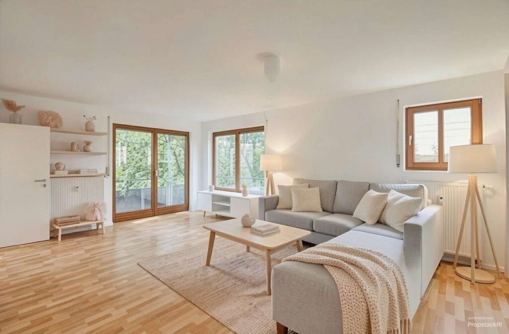 Wohnzimmer - Wohnzimmer, Skandinavisch - (KI generiert)
